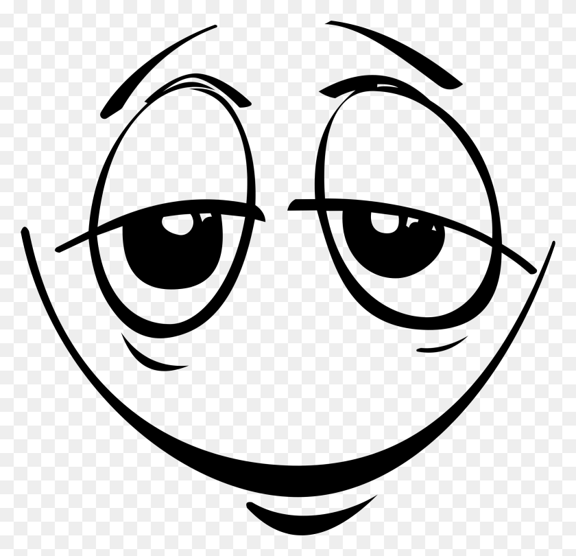 2334x2246 Smiley Face Black And White Clipart Stoned Smiley Face - Smiley Face Clip Art Black And White