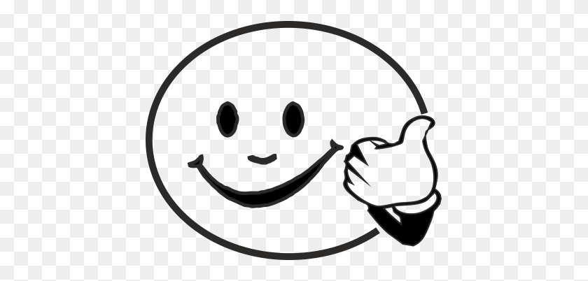 423x342 Smiley Face Thumbs Up Clipart Black And White Clip Art Images - Scared Clipart Black And White