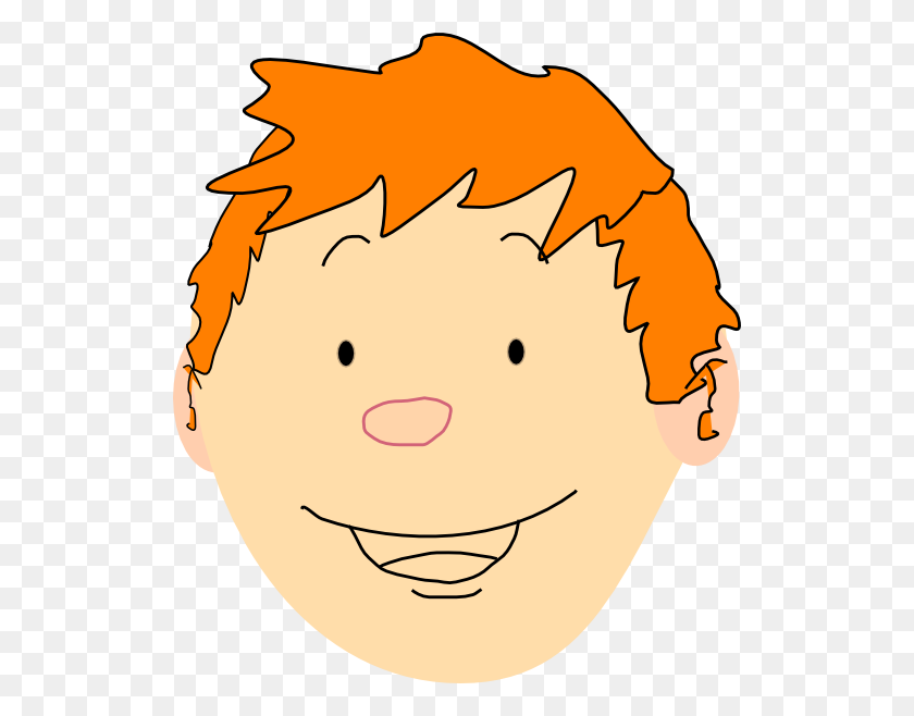 522x598 Smiley Faced Ginger Boy Clip Art - Ginger Clipart