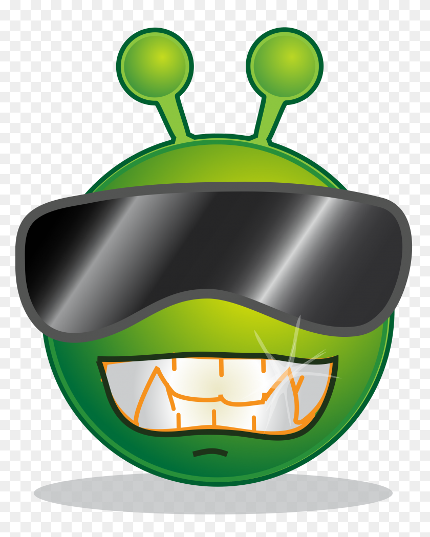 2000x2537 Smiley Green Alien Cool - Geniales Imágenes Png