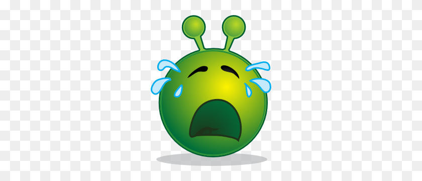 240x300 Smiley Green Alien Cry Clip Art - Crying Face Clipart
