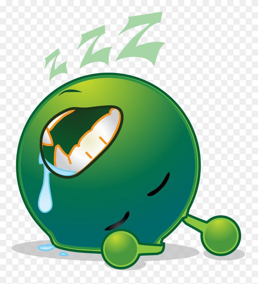 2000x2213 Smiley Green Alien Deep Sleep - Drooling Clipart
