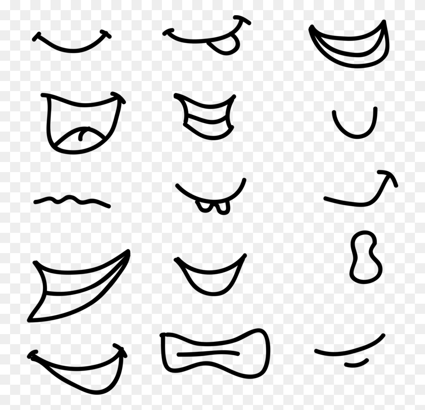 734x750 Smiley Nose Lip Computer Icons - Black Lips Clipart