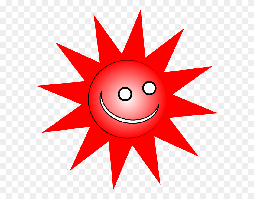 600x600 Smiley Red Sun Png, Clip Art For Web - Smiling Sun Clipart