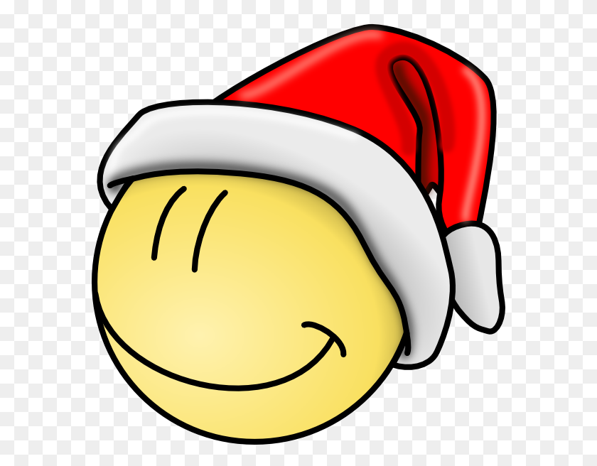 582x596 Smiley Santa Face Clip Art Free Vector - Emoticon Clipart
