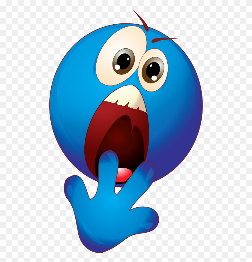 512x813 Smiley Terrified Blue Emoticon Clipart - Terrified Clipart