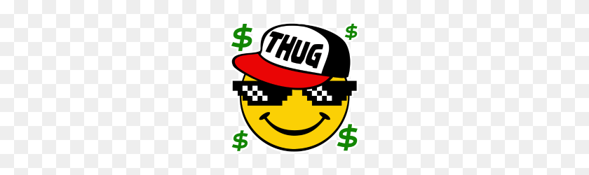 190x190 Smiley Thug Smilie Thug Emoticon - Thug Life Hat PNG