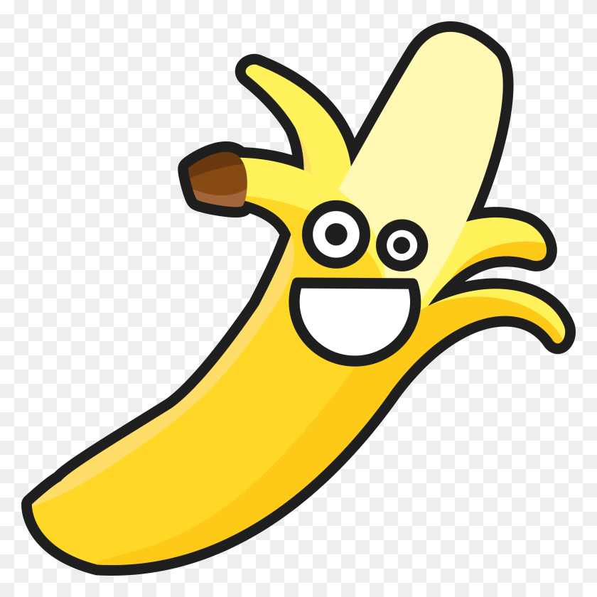 2400x2400 Smiling Banana Icons Png - Banana PNG