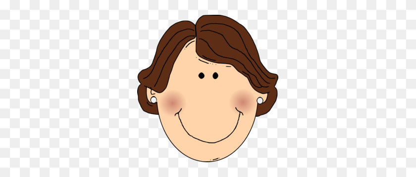 285x299 Smiling Brown Hair Lady With Earrings Clip Art - Earrings Clipart