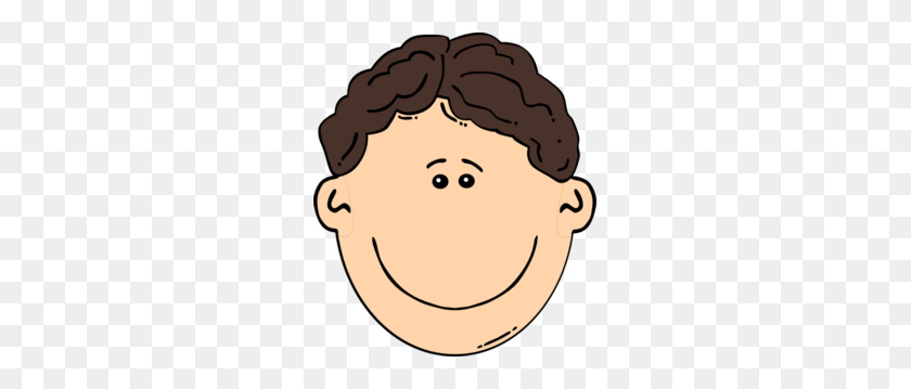 261x299 Smiling Brown Hair Man Png, Clip Art For Web - Happy Man Clipart