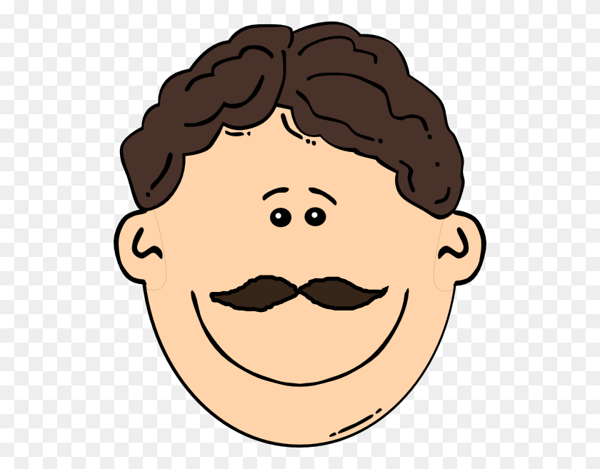 522x597 Smiling Brown Hair Man With Mustache Clip Art - Photoshoot Clipart