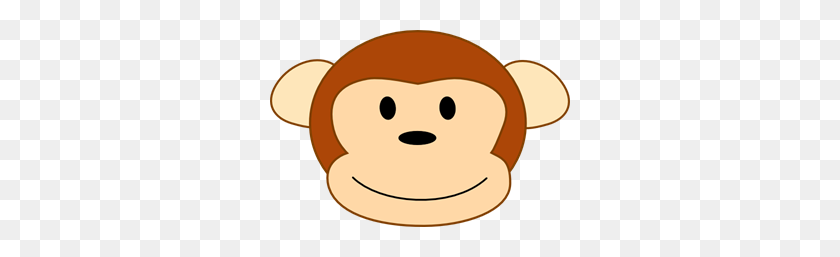 300x197 Smiling Brown Monkey Head, Brown Border Png, Clip Art For Web - Monkey PNG