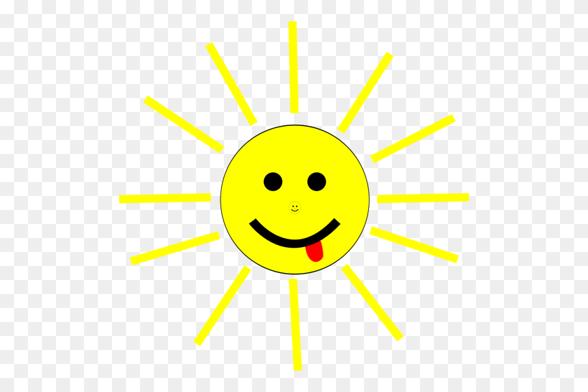500x500 Smiling Cartoon Sun Vector Clip Art - Smiling Sun Clipart