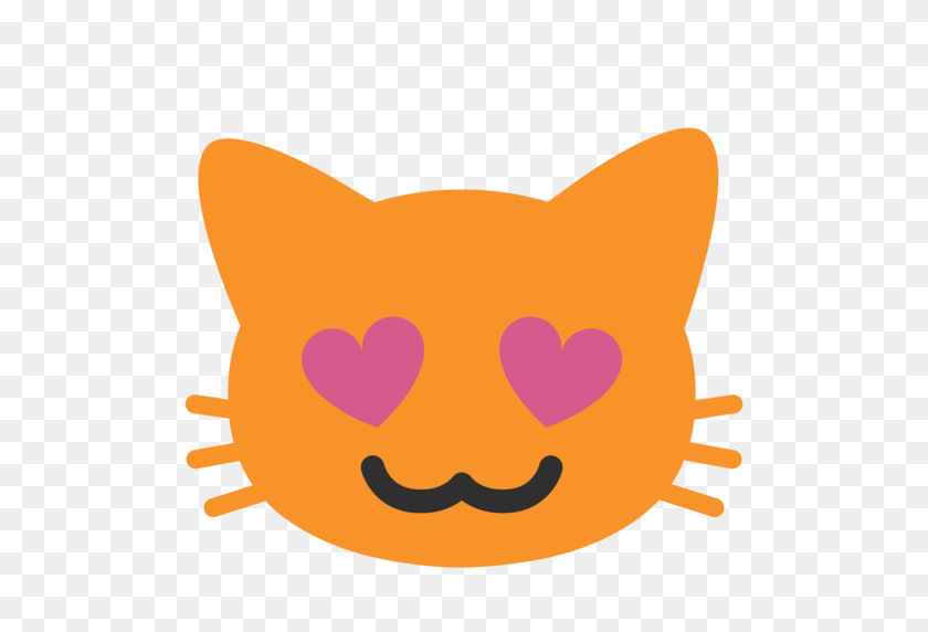 512x512 Smiling Cat Face With Heart Eyes Emoji - Heart Eye Emoji PNG