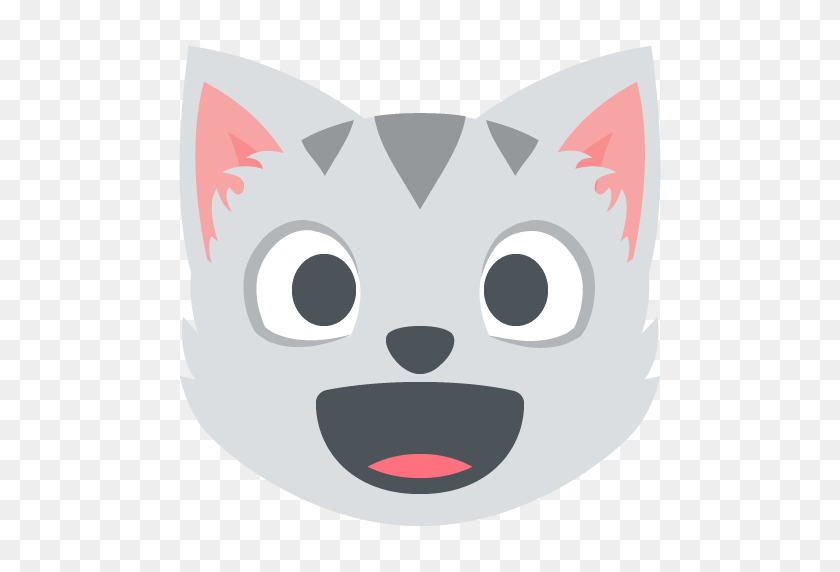 512x512 Cara De Gato Sonriente Con La Boca Abierta Emoji Vector Icono Descarga Gratuita - Cara De Gato Clipart