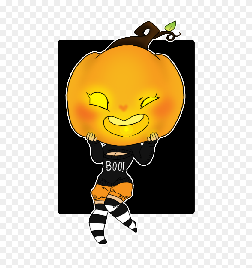 576x831 Smiling Chibi Pumpkin Clipart - Happy Pumpkin Clipart