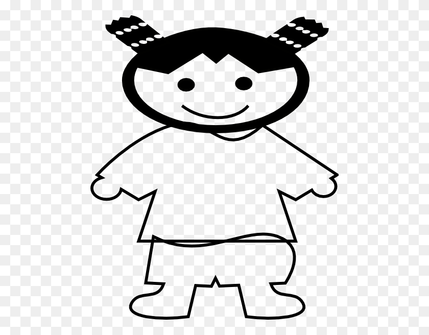 486x596 Smiling Chinese Girl Outline Outlines, Girls Clips - Girl Black And White Clipart
