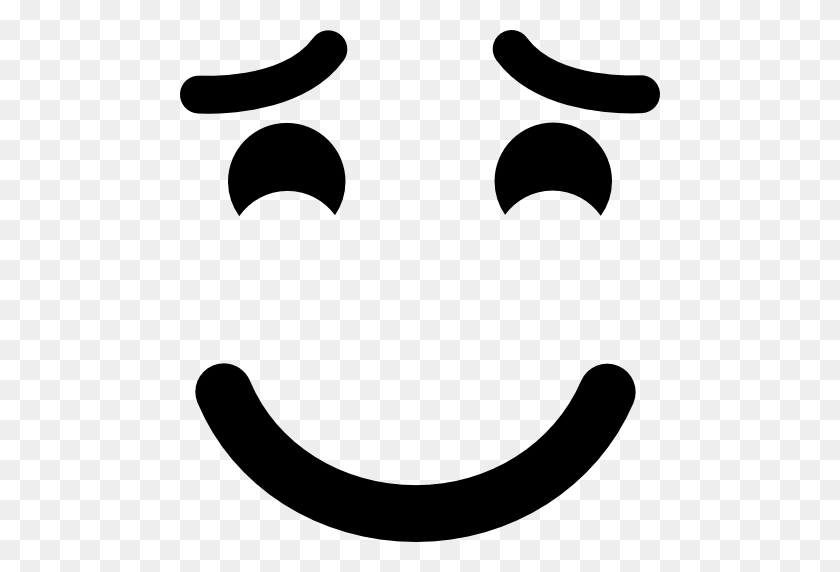512x512 Smiling Emoticon With Raised Eyebrows And Closed Eyes - Raised Eyebrow Clipart