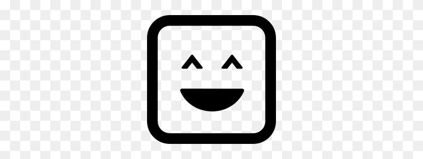 256x256 Smiling, Emoticons Square, Happy, Face, Smiley, Smile, Interface - Rounded Square PNG