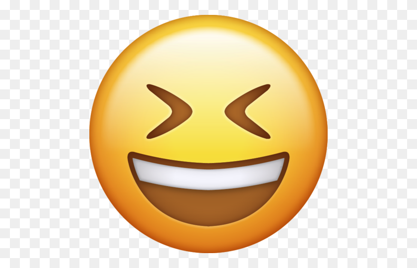480x480 Smiling Face With Closed Eyes Large - Eye Roll Emoji PNG