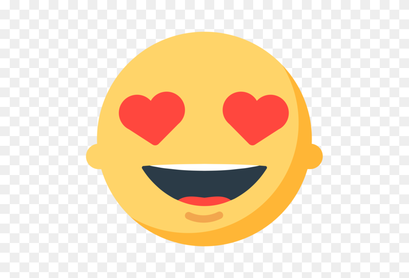 512x512 Cara Sonriente Con Ojos De Corazón Emoji - Corazón Ojo Emoji Png