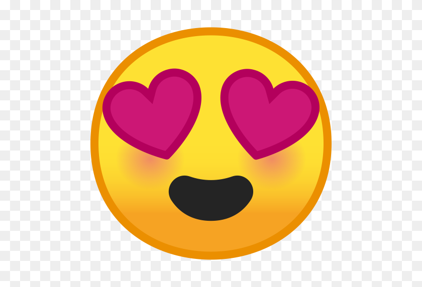 512x512 Cara Sonriente Con El Corazón De Los Ojos Icono De Noto Emoji Smileys Iconset - Corazón De Ojos Emoji Png