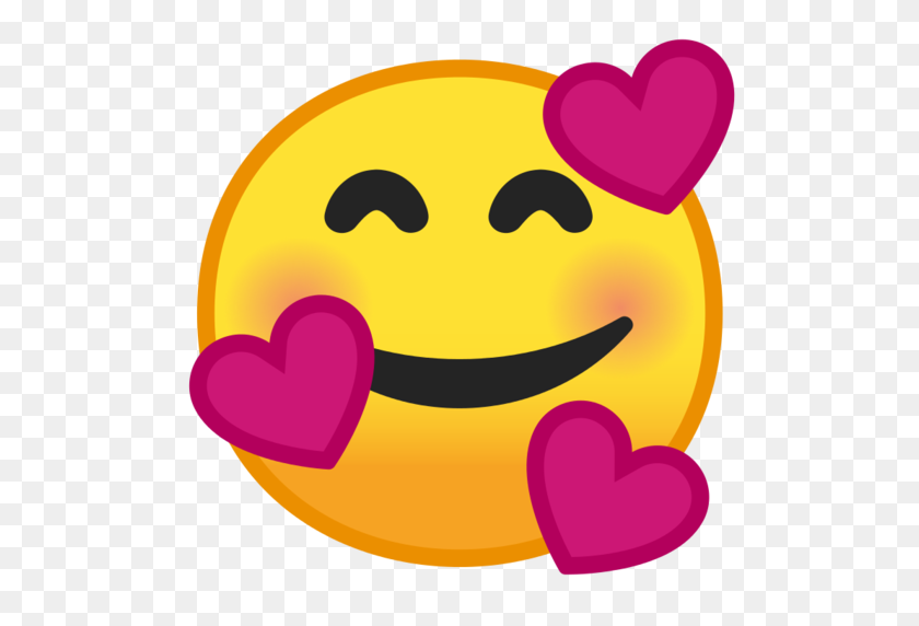 Smiling Face With Hearts Emoji - Pink Heart Emoji PNG.