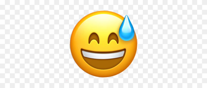 300x300 Smiling Face With Open Mouth And Cold Sweat Emojis - Muscle Emoji PNG
