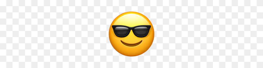 160x160 Smiling Face With Sunglasses Emoji On Apple Ios - Happy Face Emoji PNG
