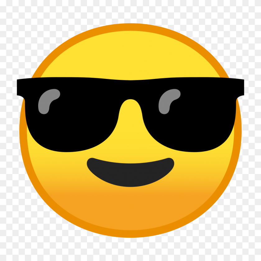 1024x1024 Cara Sonriente Con Gafas De Sol Icono Noto Emoji Smileys Iconset - Gafas De Sol Emoji Png