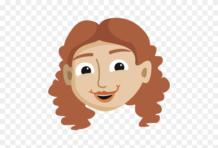 512x512 Smiling Girl Cartoon Head - Girl Cartoon PNG