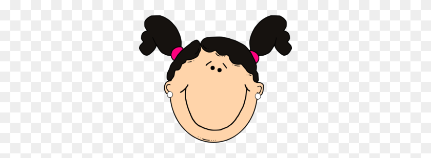 298x249 Smiling Girl With Dark Ponytails Clip Art - Free Hairstyle Clipart