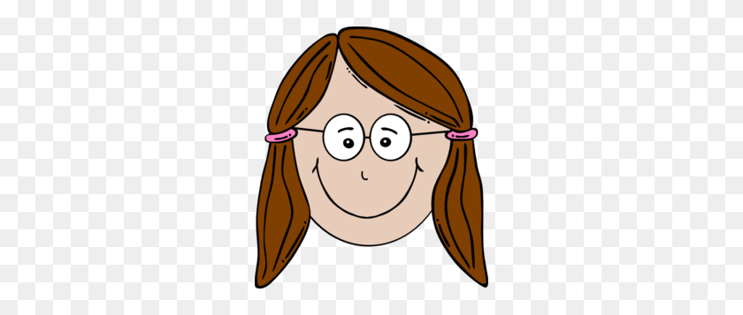 264x297 Smiling Girl With Glasses Clip Art - Girl With Glasses Clipart
