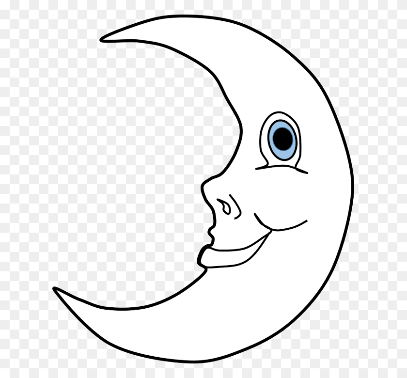 623x720 Smiling Moon Clipart Free Cliparts Free, Clip Art - Sky Clipart Black And White