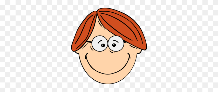 292x297 Smiling Red Head Boy With Glasses Clip Art - Boy With Glasses Clipart