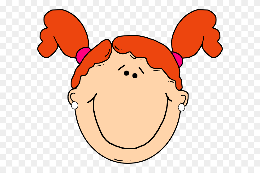 600x501 Smiling Red Head Girl Clip Art - Redhead Girl Clipart