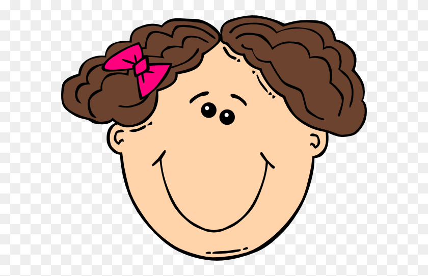 600x482 Smiling Short Brown Hair Girl Clip Art - Girl With Brown Hair Clipart