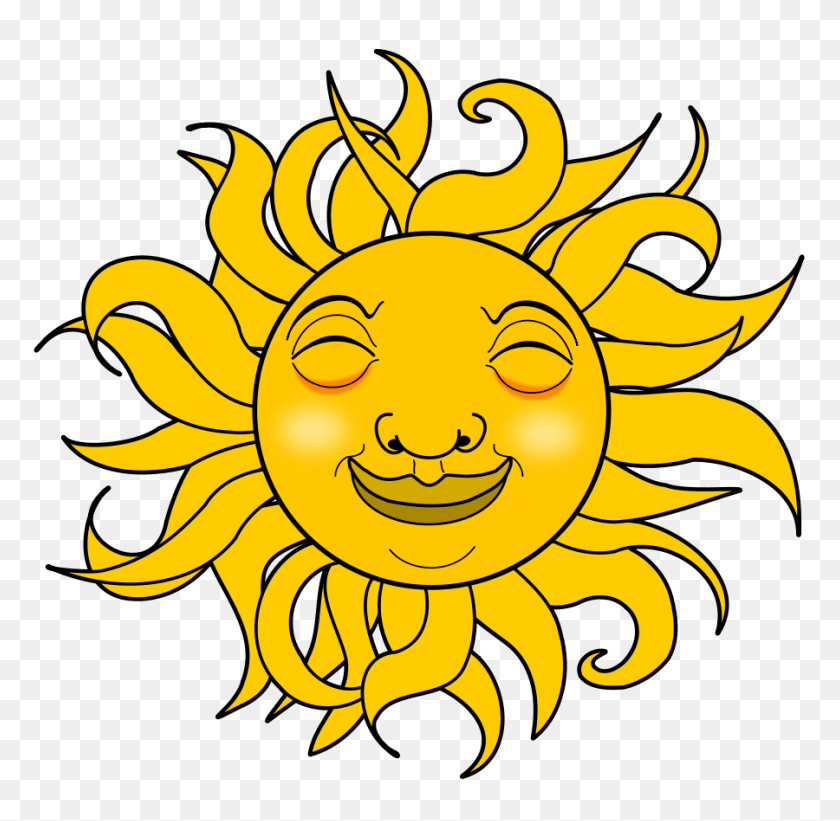 900x879 Smiling Sun - Awesome Clipart
