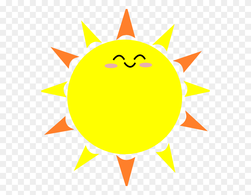 564x594 Smiling Sun Clipart - Smiling Sun Clipart
