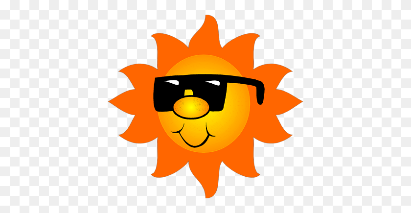 400x375 Smiling Sun With Sunglasses Clipart Les Baux De Provence - Your Welcome Clipart
