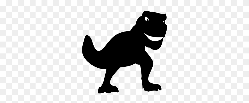 299x287 Smiling T Rex Dinosaur Silhouette Nursery Selections - Trex Clipart Black And White
