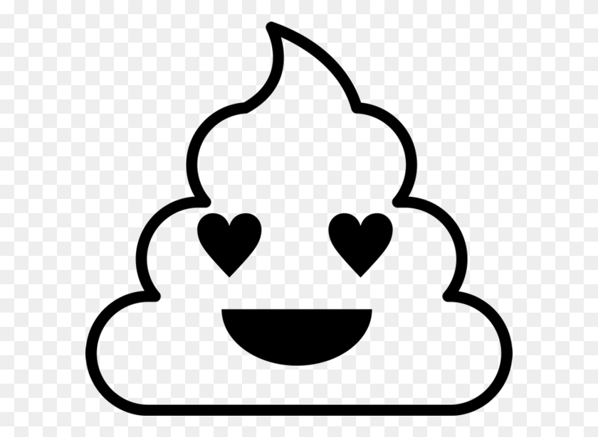 600x555 Улыбаясь Сердечными Глазами Какашки Emoji Резиновый Штамп Emoji Штампы - Poop Emoji Clipart