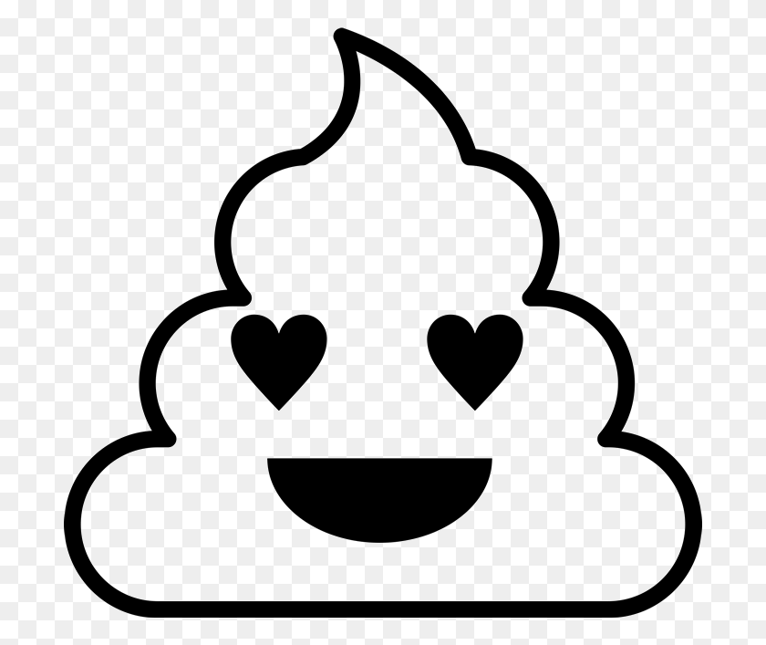 700x647 Smiling With Heart Eyes Poop Emoji Rubber Stamp Emoji Stamps - Poop Emoji PNG
