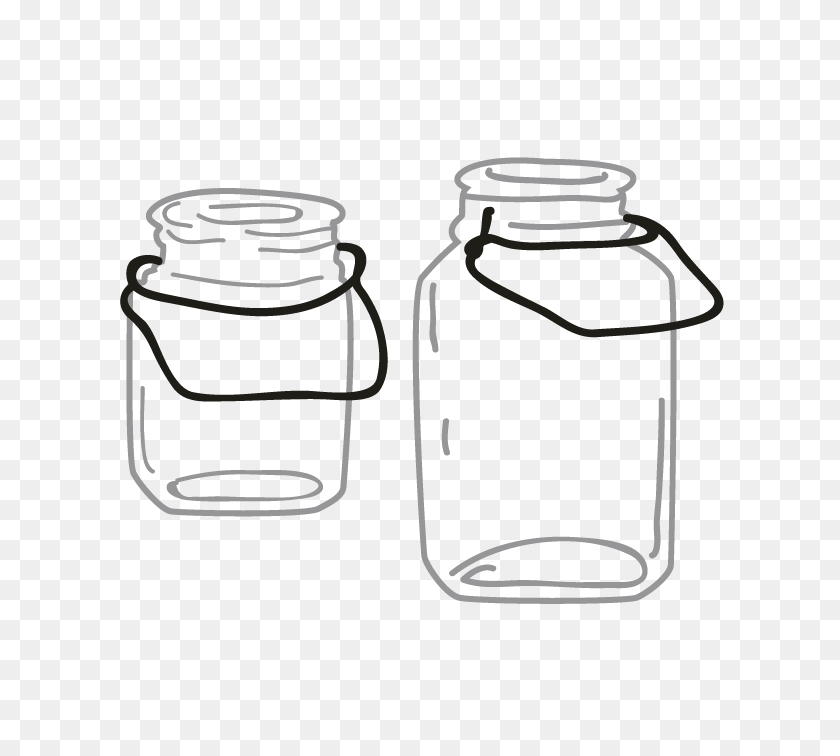696x696 Мотив Smock Mason Jars - Черно-Белый Клипарт Mason Jar