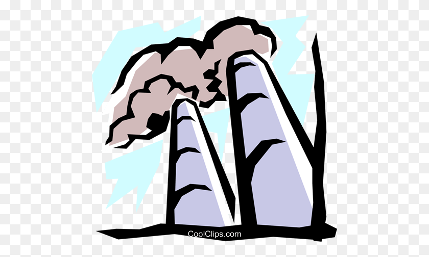 480x444 Smokestacks Royalty Free Vector Clip Art Illustration - I Forgot Clipart