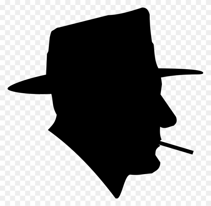 900x879 Smoking Man In Fedora Silhouette Png Clip Arts For Web - Star Silhouette PNG