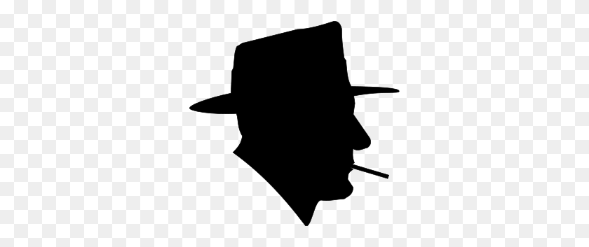 300x293 Smoking Man In Fedora Silhouette Png Clip Arts For Web - Cowboy Silhouette PNG