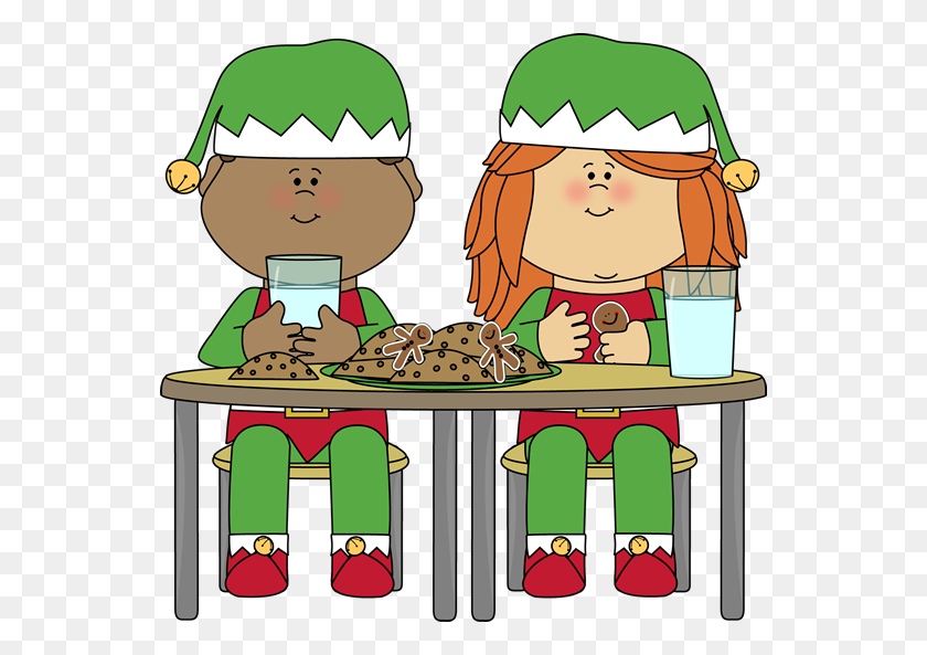 550x533 Snack Clipart Christmas - Milk Clipart PNG