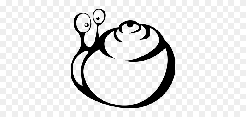 358x340 Snail Drawing Gastropods Line Art - Snail Clipart Black And White
