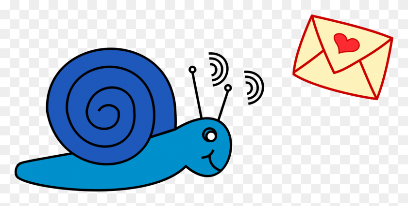 1597x750 Snail Mail Email Drawing - Snail Clipart